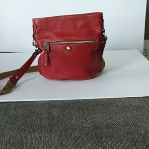 NWOT B Makowsky Red Leather Crossbody Shoulderbag